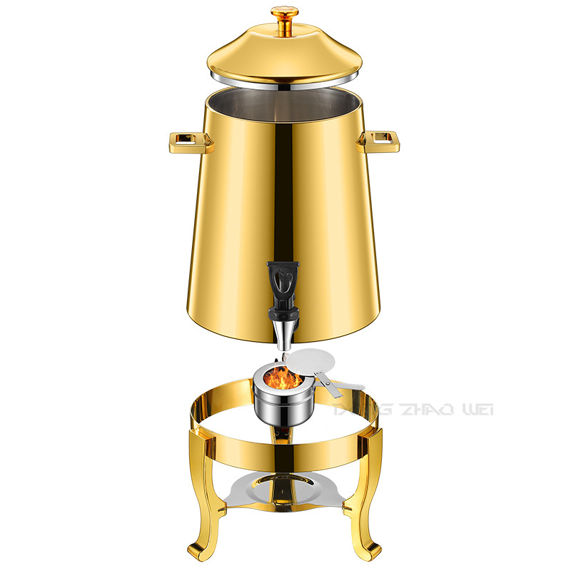 Buffet Commercial Retail 13L Hot Water Dispenser Tea Thermos Milk Dispenser Gold Copper Stainless Steel coffee urn