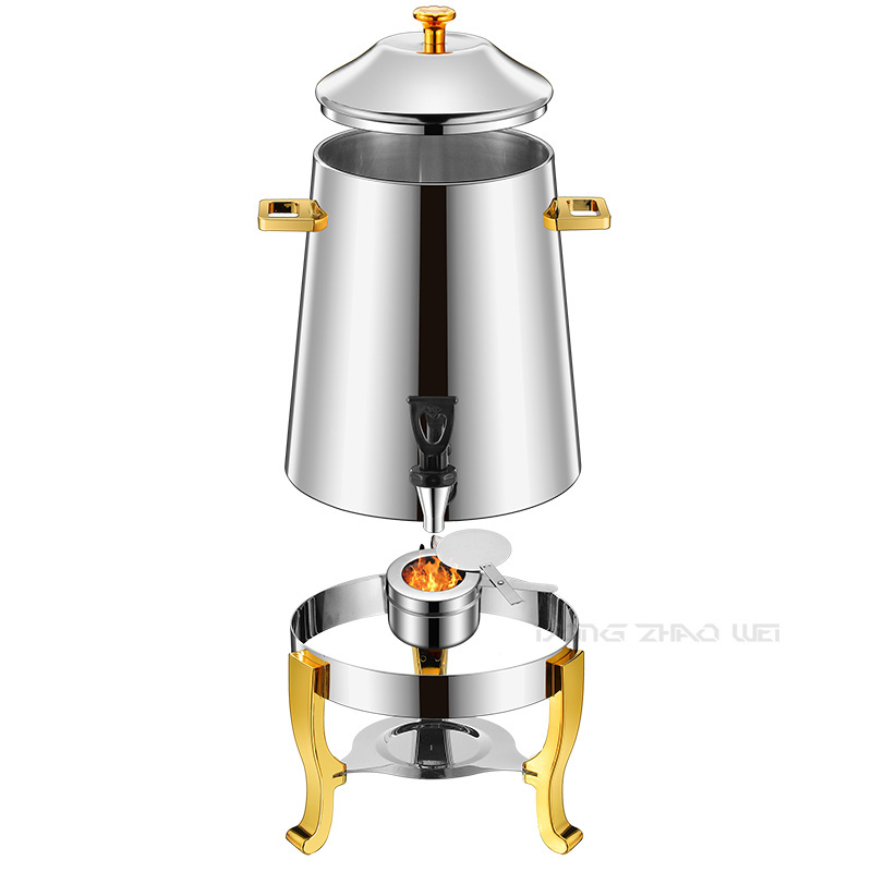 Buffet Commercial Retail 13L Hot Water Dispenser Tea Thermos Milk Dispenser Gold Copper Stainless Steel coffee urn