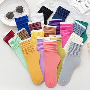 OEM Velvet stockings womens ins fashion candy color medium tube stockings ice socks pile stockings  thin style summer