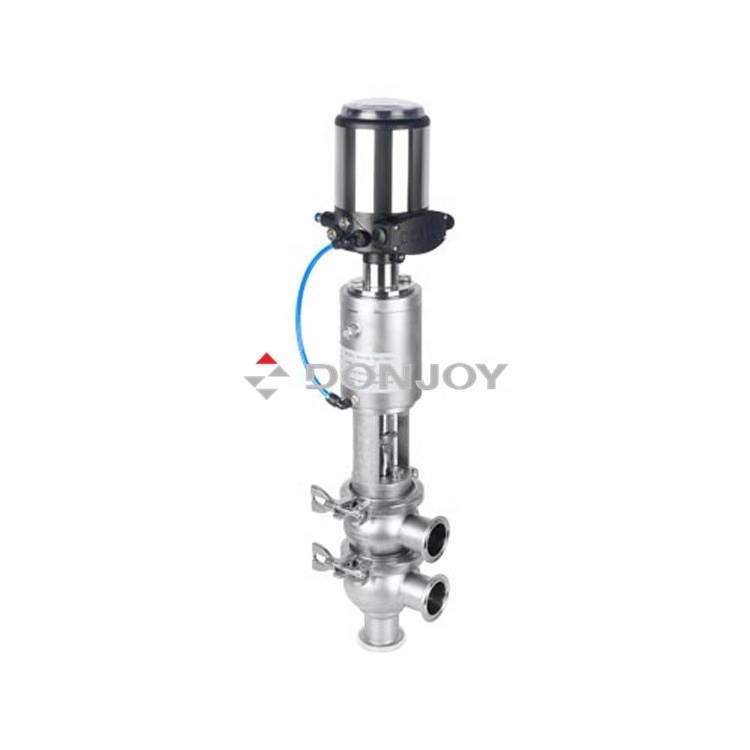 Donjoy  hygienic pneumatic divert seat  single seat valve change over LL type body  for food beverage pharmaceutical industries