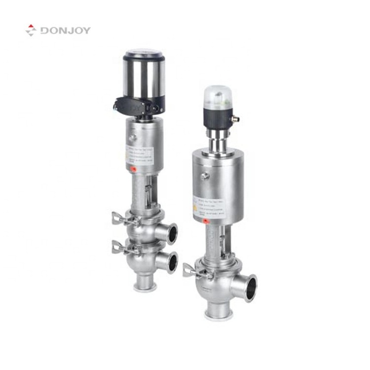 Donjoy  hygienic pneumatic divert seat  single seat valve change over LL type body  for food beverage pharmaceutical industries