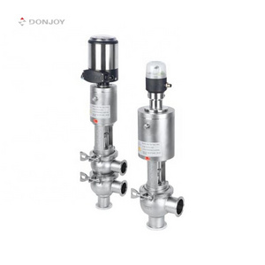 Donjoy  hygienic pneumatic divert seat  single seat valve change over LL type body  for food beverage pharmaceutical industries