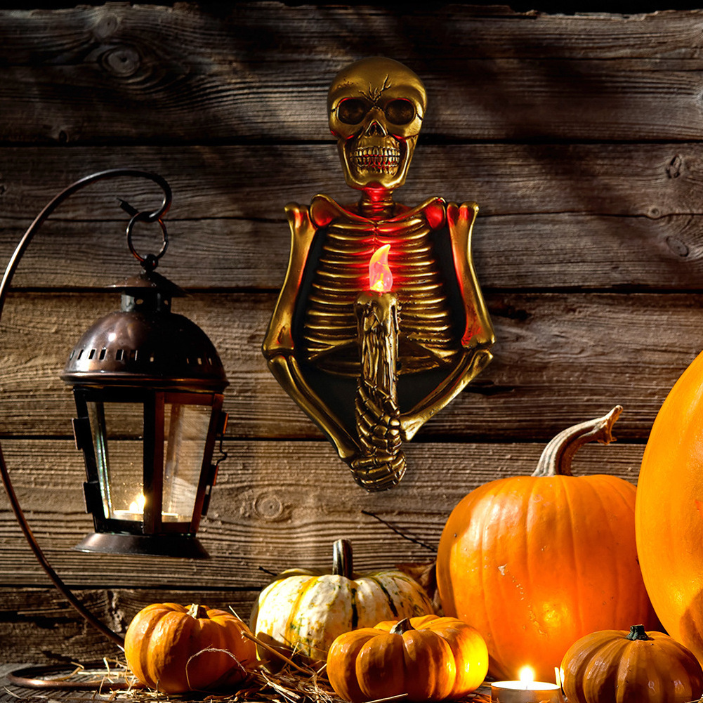 2023 Halloween decoration wall hanging stove Skeleton Flame pendant Gift lights for Halloween Eve