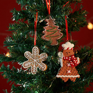 2023 Christmas Eve Decoration resin snowflake kid gift gingerbread man DIY Christmas pendant