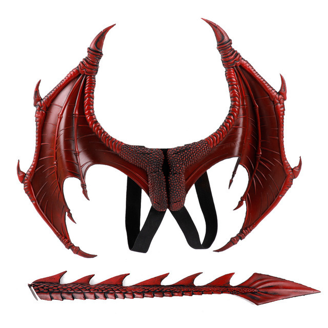 Wholesale Cheap Kids Cosplay Halloween Props Animated Wings And Tail Dragon Costume