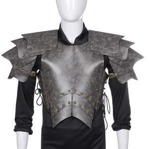 Halloween party decoration medieval samurai pu leather armor carnival cosplay armor