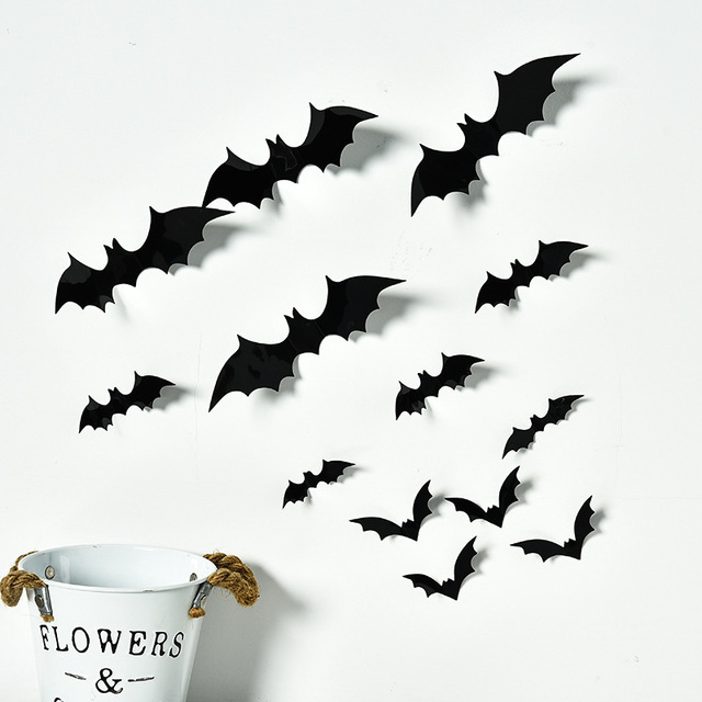 2020 Halloween party decoration 3D wall stickers halloween banner bat halloween stickers with customization