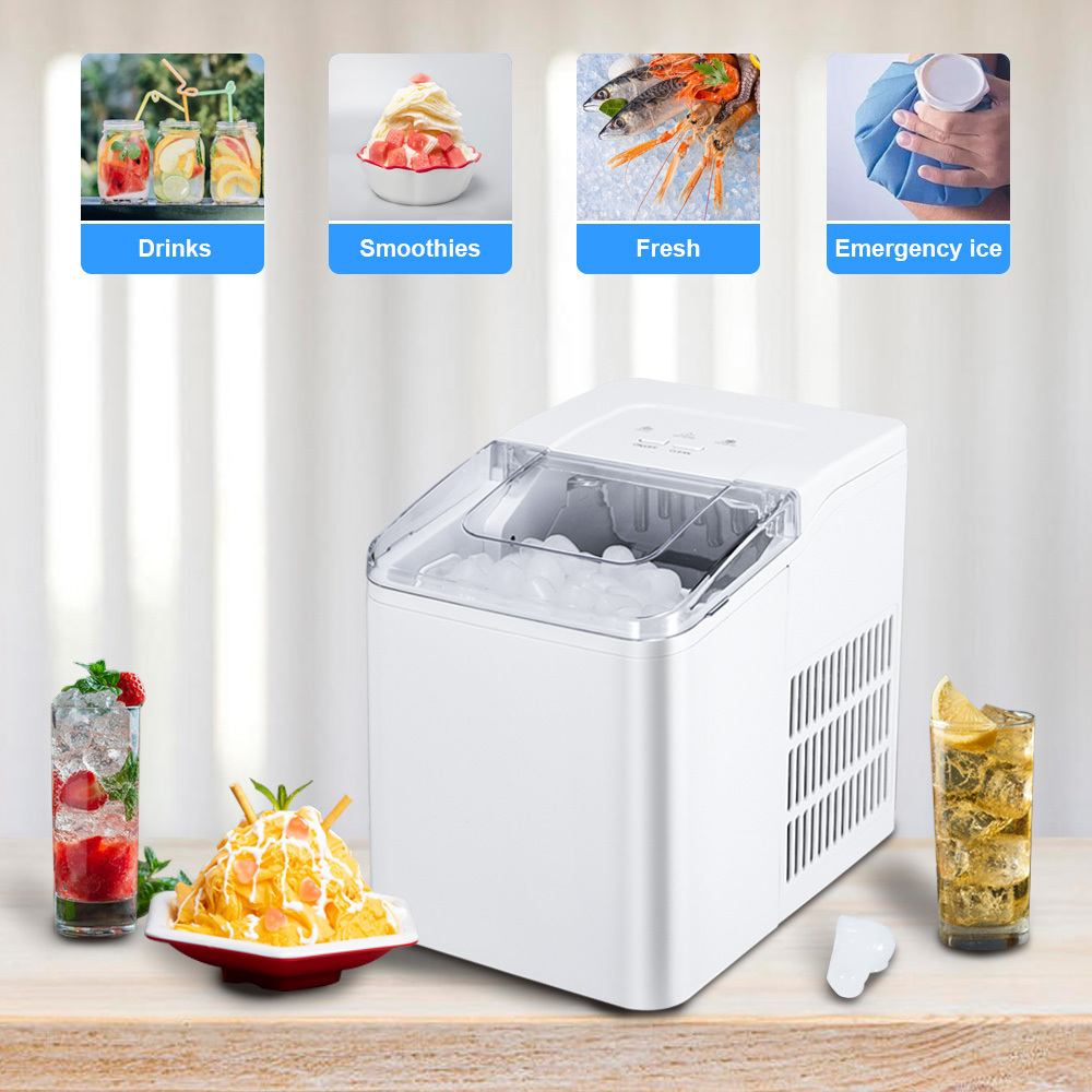 Quiet & ENERGY Efficient Ice Machine Ice Maker Machine Counter Top Home, Ice Cubes Ready in 6 Mins, Make 26 Lbs Electric WEILI