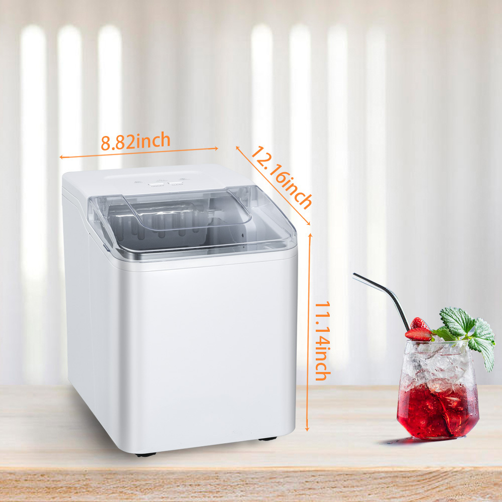 Quiet & ENERGY Efficient Ice Machine Ice Maker Machine Counter Top Home, Ice Cubes Ready in 6 Mins, Make 26 Lbs Electric WEILI