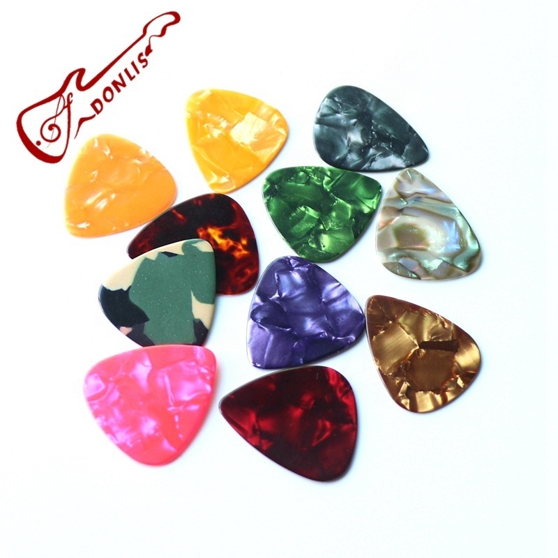 Custom Logo Blank Tortoise Guitar Pick Celluloid Material Colorful Cheap Guitar Picks in 1.0mm Thickness