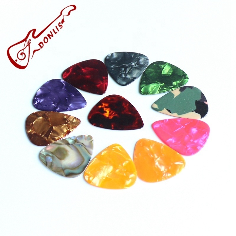 Custom Logo Blank Tortoise Guitar Pick Celluloid Material Colorful Cheap Guitar Picks in 1.0mm Thickness