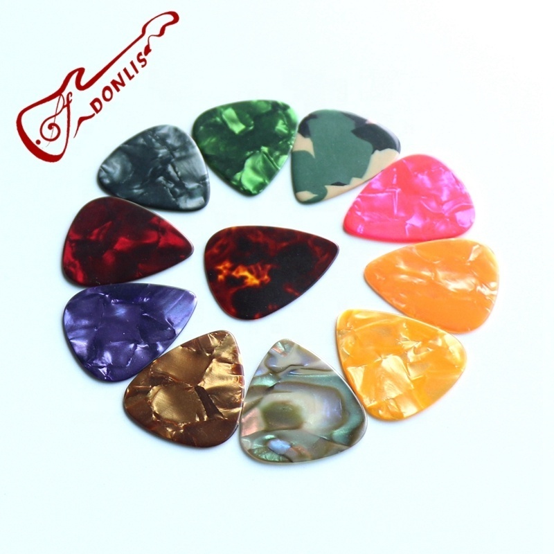 Custom Logo Blank Tortoise Guitar Pick Celluloid Material Colorful Cheap Guitar Picks in 1.0mm Thickness