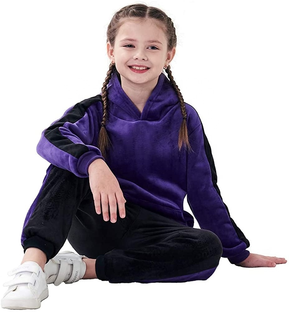 Plain sweat suits kids track suits boys cotton sweatshirts hoodies oversize children tracksuit in cheap price