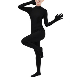 Black Spandex Full Body Skin Tight Jumpsuit Unisex Bodysuit Costume for Women Dancewear Bodysuit