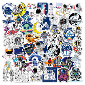 Nasa100 astronaut space station cartoon sticker lunar rocket space trolley box computer graffiti sticker