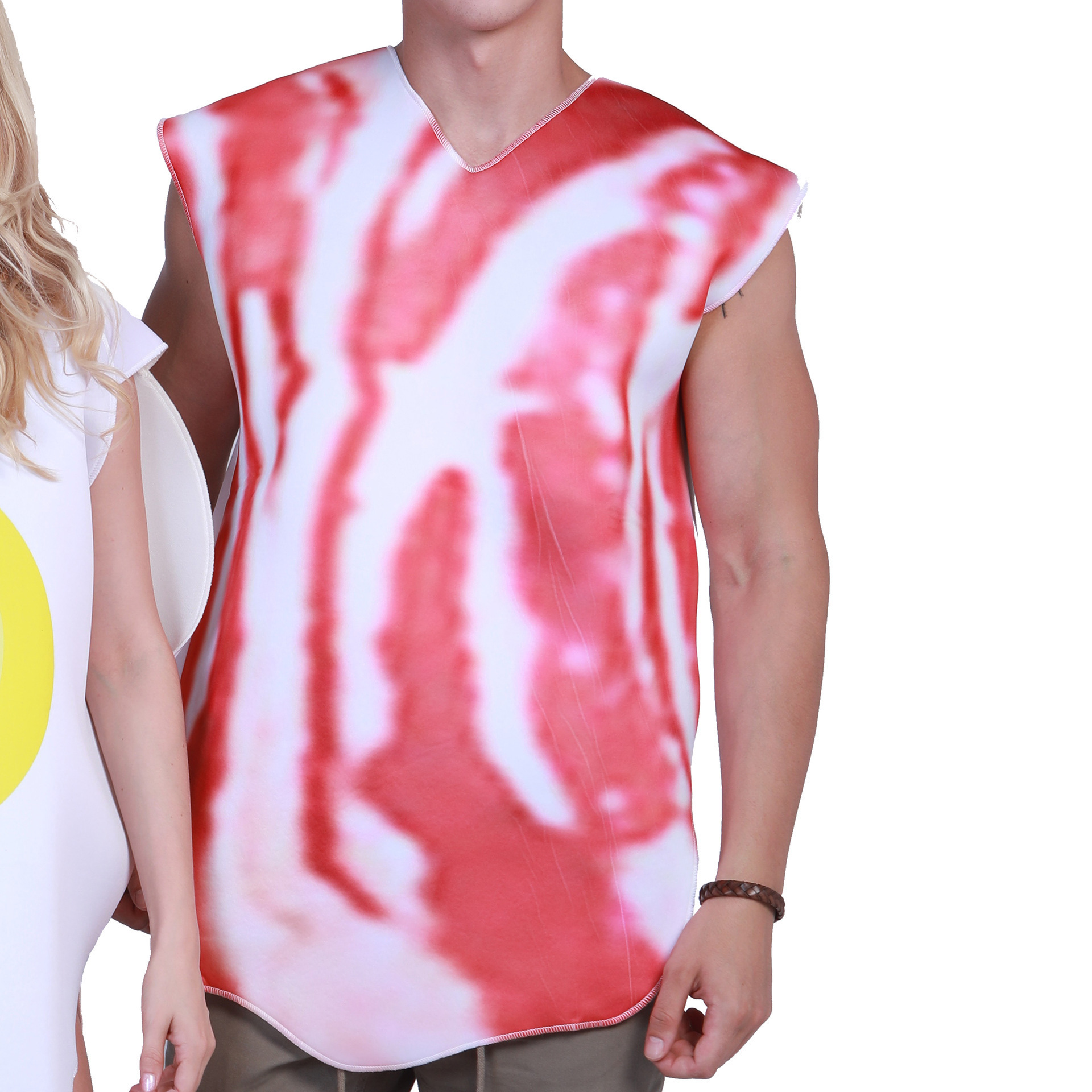 Halloween Party Stage Performance Costume Delicious Food Costume Funny Bacon Egg Couple Costume