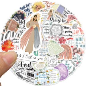 52pcs Jesus Phrase Bible graffiti stickers can be decorated suitcase pen guitar notebook can be waterproof burst