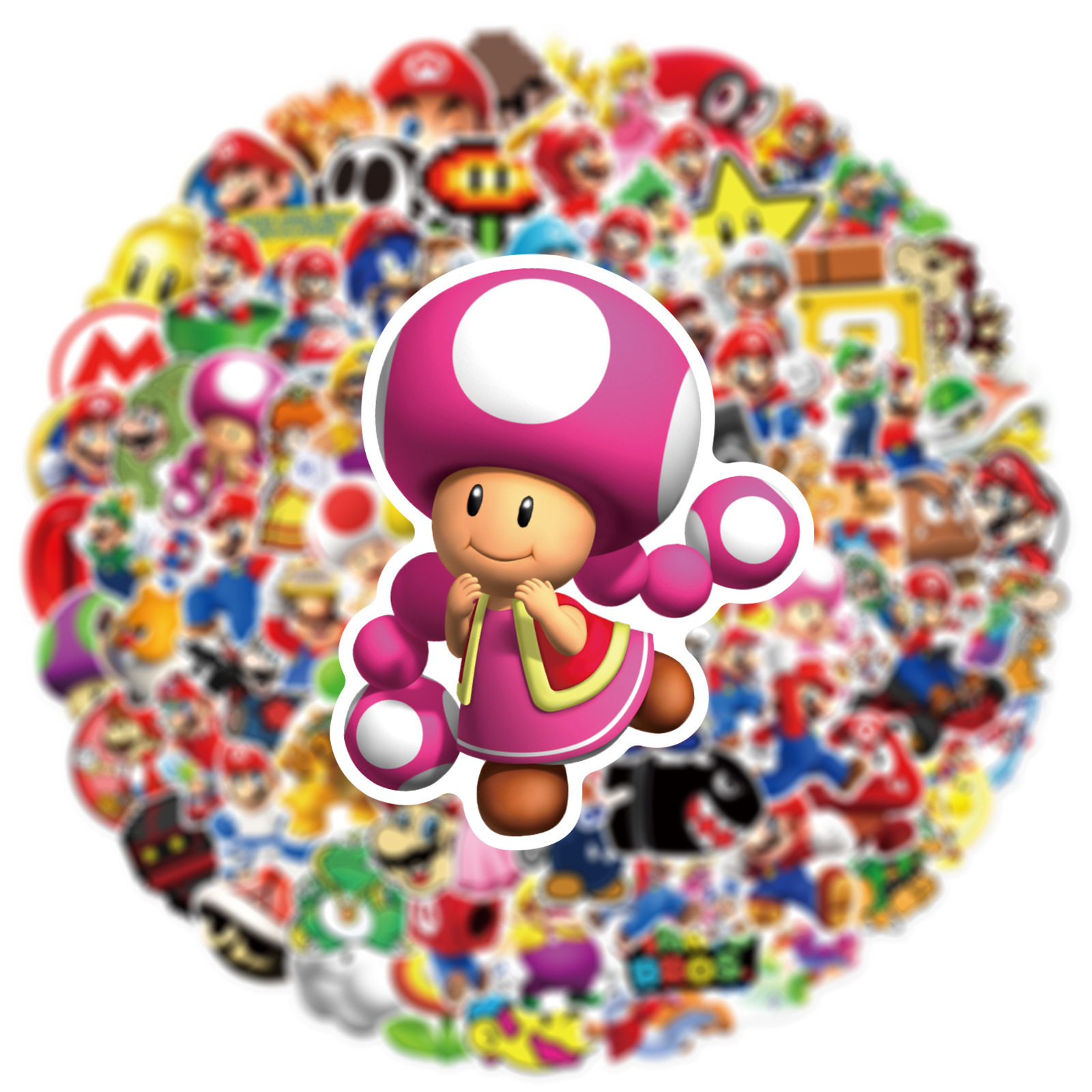 100 pcs Super Mario computer phone helmet skateboard waterproof children's stickers