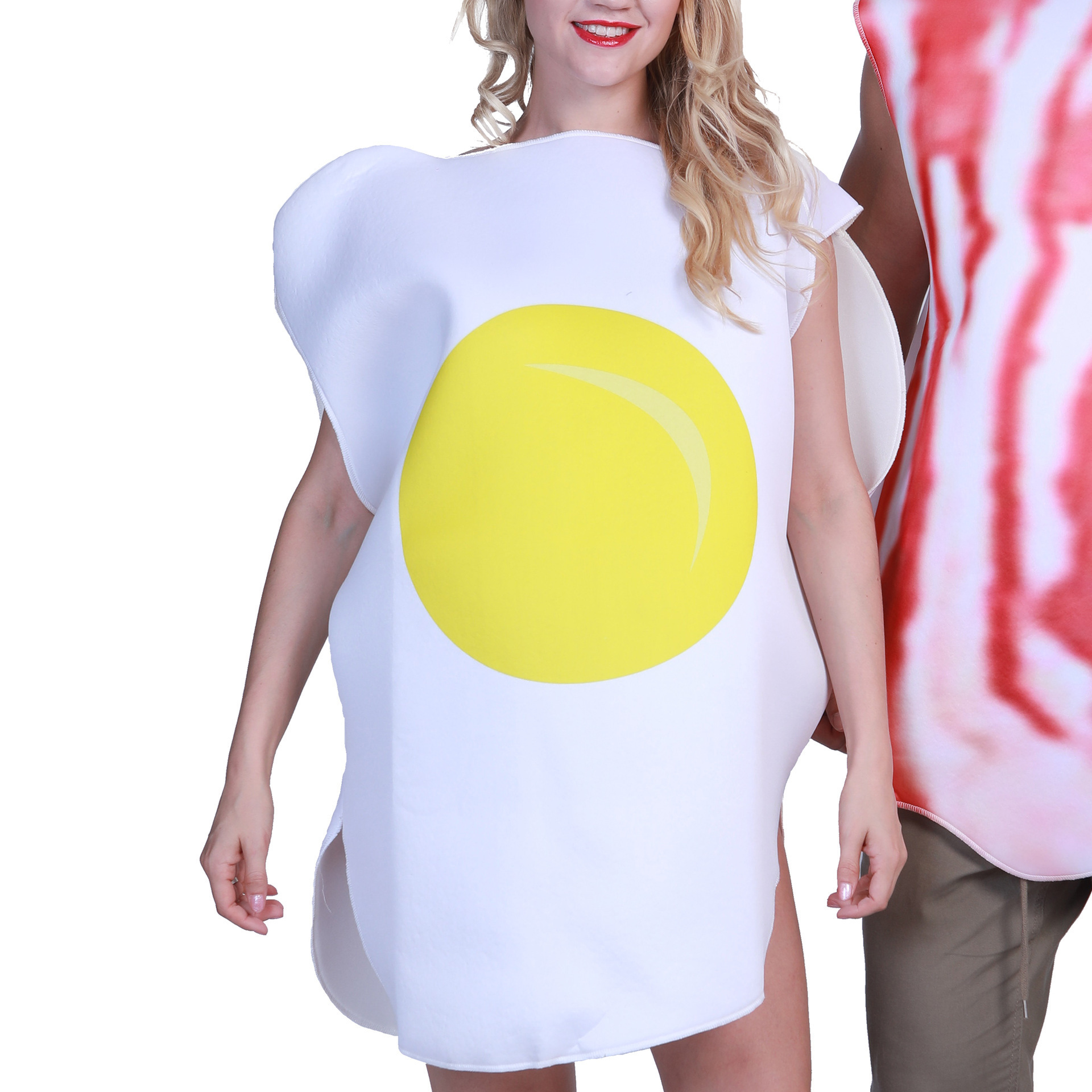 Halloween Party Stage Performance Costume Delicious Food Costume Funny Bacon Egg Couple Costume