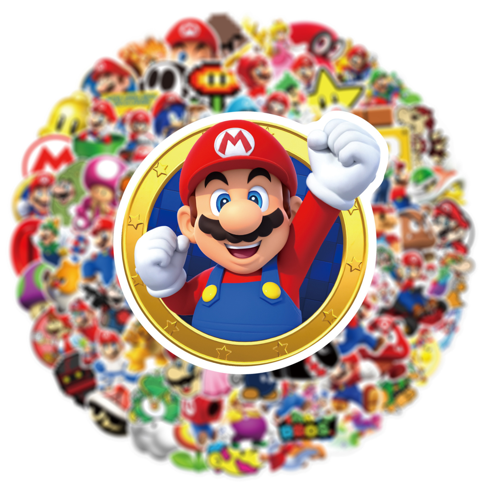 100 pcs Super Mario computer phone helmet skateboard waterproof children's stickers