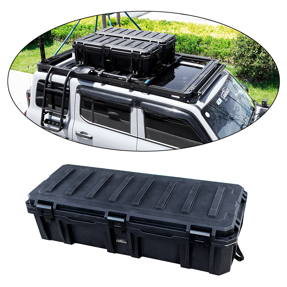 4X4 outdoor camping Accessories Plastic Tool storage  Box 110lL Car Roof Rack Top Carrier Storage Box Cargo Case.