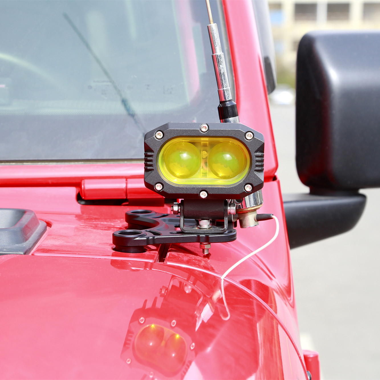 Anodized Aluminium Alloy Hood Light Mount Pair Strong Support Thermal Resistant A Pillar Work Light Bracket For Jeep