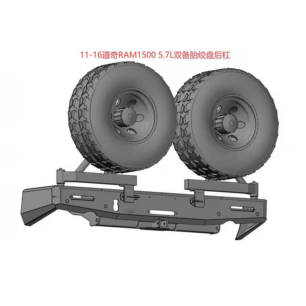 Factory Wholesale Dodge Ram 4x4 Auto Accessories Universal Winch Rear Bumper with two Tire carrier and jerrycan holder