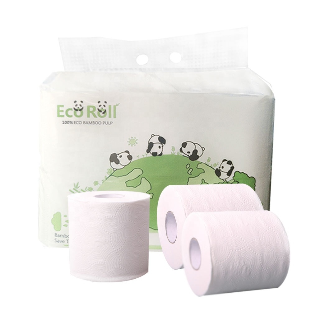 Free Sample Wholesale OEM ODM Eco-friendly Virgin Pulp Bamboo Embossing 3ply Butterfly Embossing Toilet Tissue Paper 96 Rolls