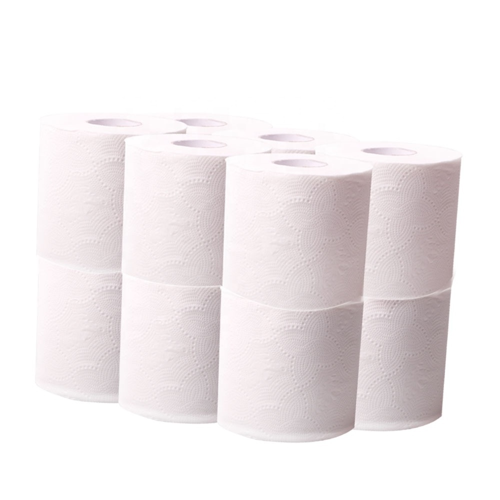 Free Sample Wholesale OEM ODM Eco-friendly Virgin Pulp Bamboo Embossing 3ply Butterfly Embossing Toilet Tissue Paper 96 Rolls