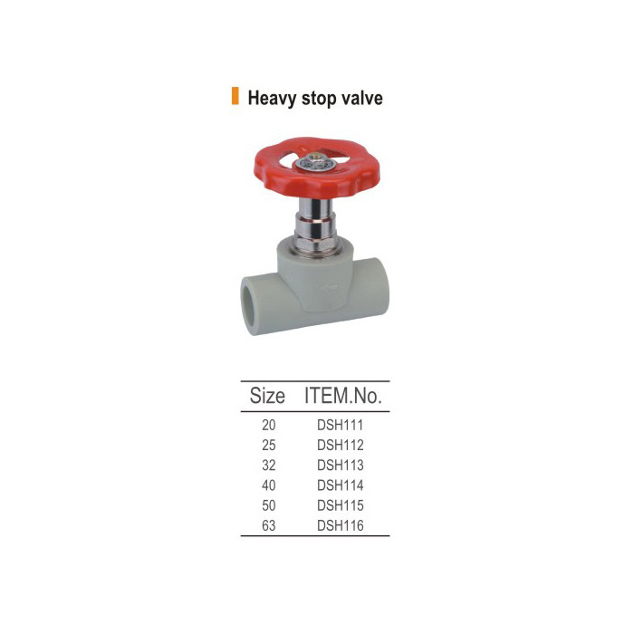 High quality plastic PPR fitting heavy stop gate valve for pipe