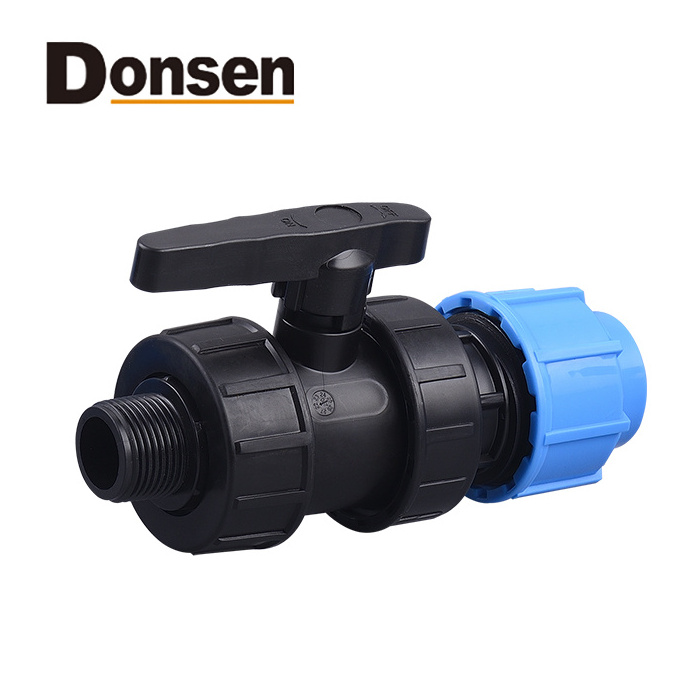 PP valve compression irrigation valve quick connect high quality hot sale agriculture hdpe pipe fittings joint manual valve