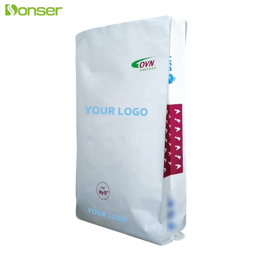 Empty PP Woven Bag Factory Wholesale 10 kg 20 kg 25 kg 50 kg Large Custom Paper Plastic Animal Feed/Fertilizer Packaging Bags