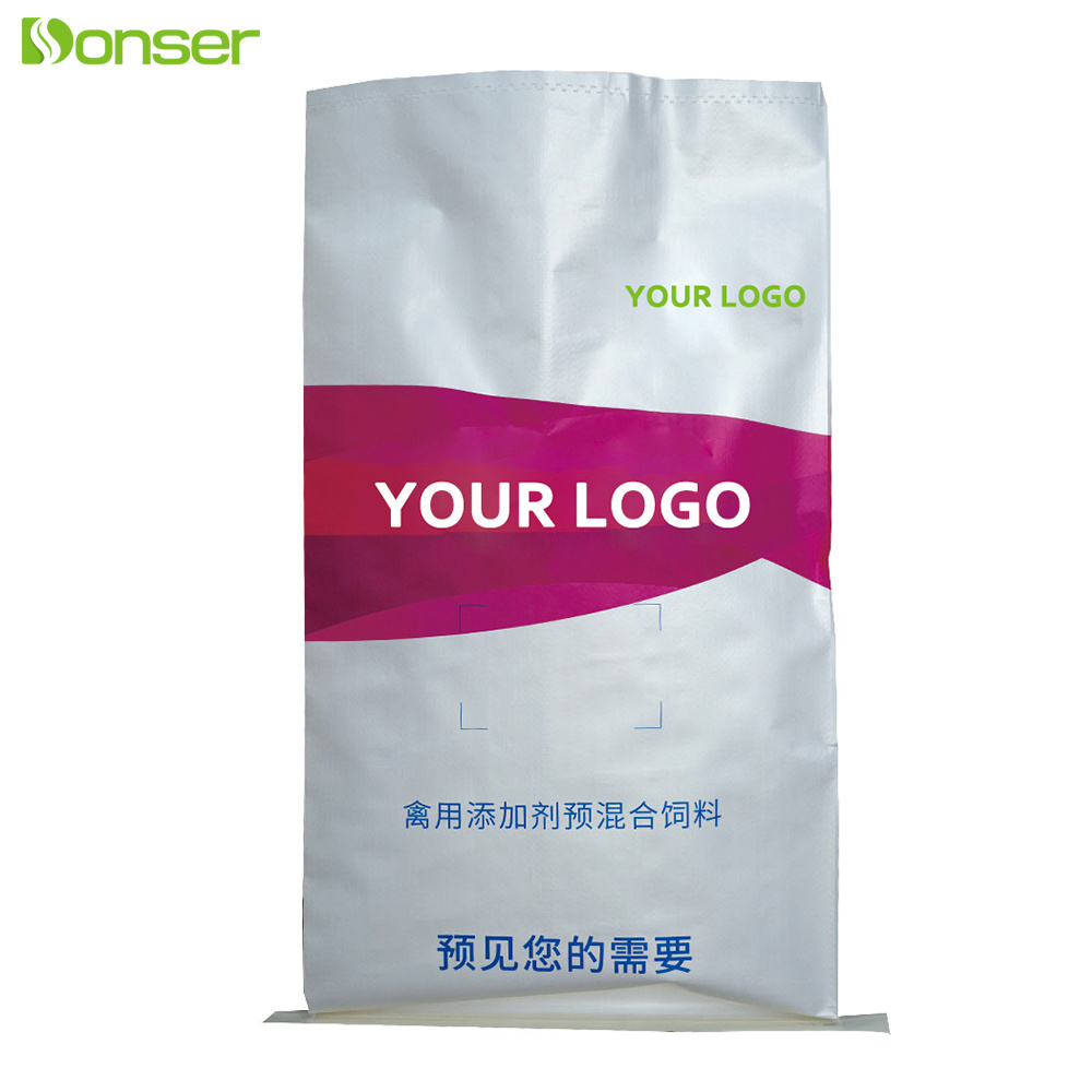 Eco Friendly Biodegradable Empty 10kg 20kg 25kg 50kg Custom Printing Animal poultry mixed feed bag With Custom Size