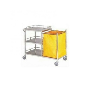 CE Passed Three Shevels Stainless Steel Medical Trolley Hospital Linen Trolley Cleaning Trolley