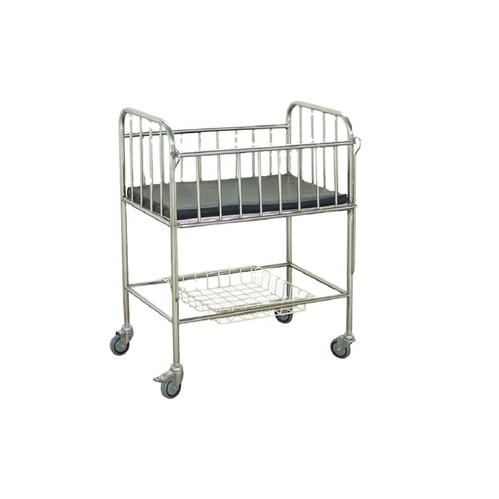 Factory  Wholesale price hospital baby cot Baby Crib made of stainless steel for hospital