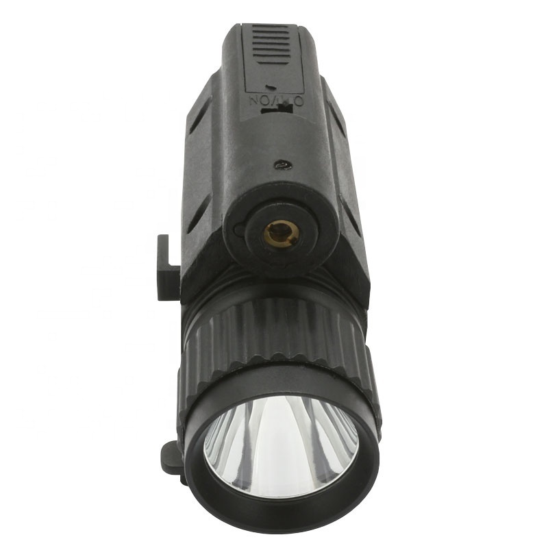 Compact Mounted Led Torch Tactical Flashlight with Red Laser