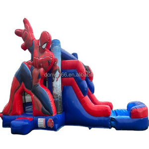 Party Rentals Equipment Kids Party Inflatables Bouncer Combo Spiderman Bounce House With Slide