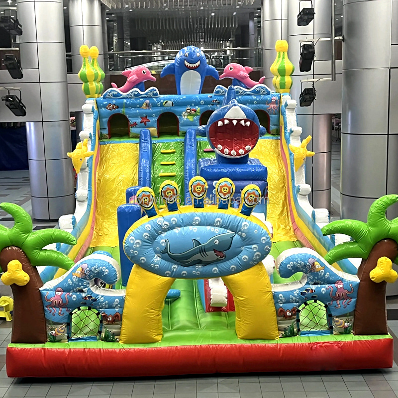 Popular commercial outdoor kids adults party jumping bouncy castle water slide toboggan