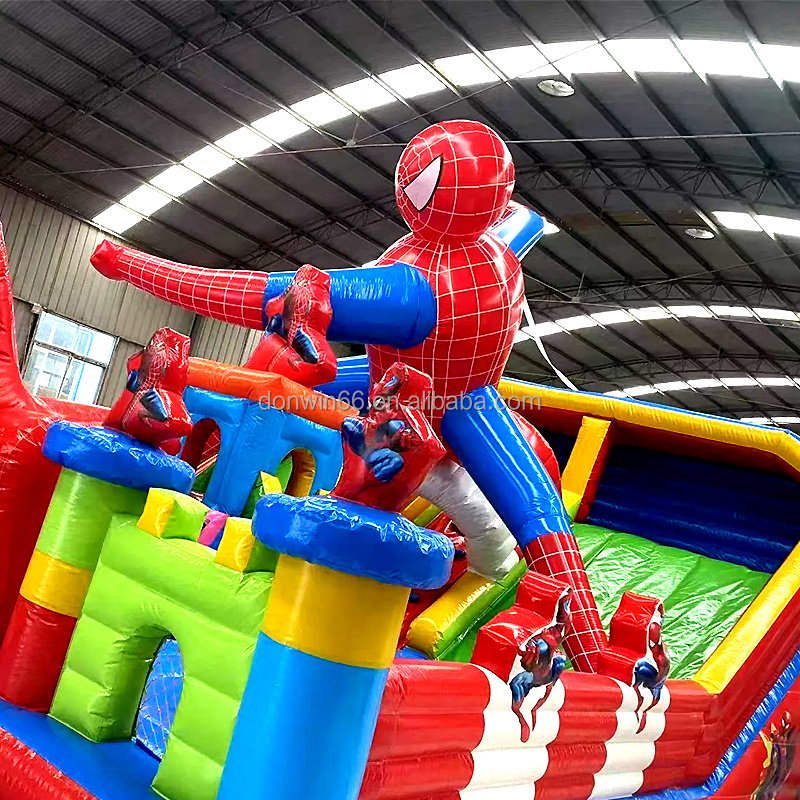 Commercial carton inflatable bouncer jumping castle trampoline with slide bounce house combo bouncy castle for kids