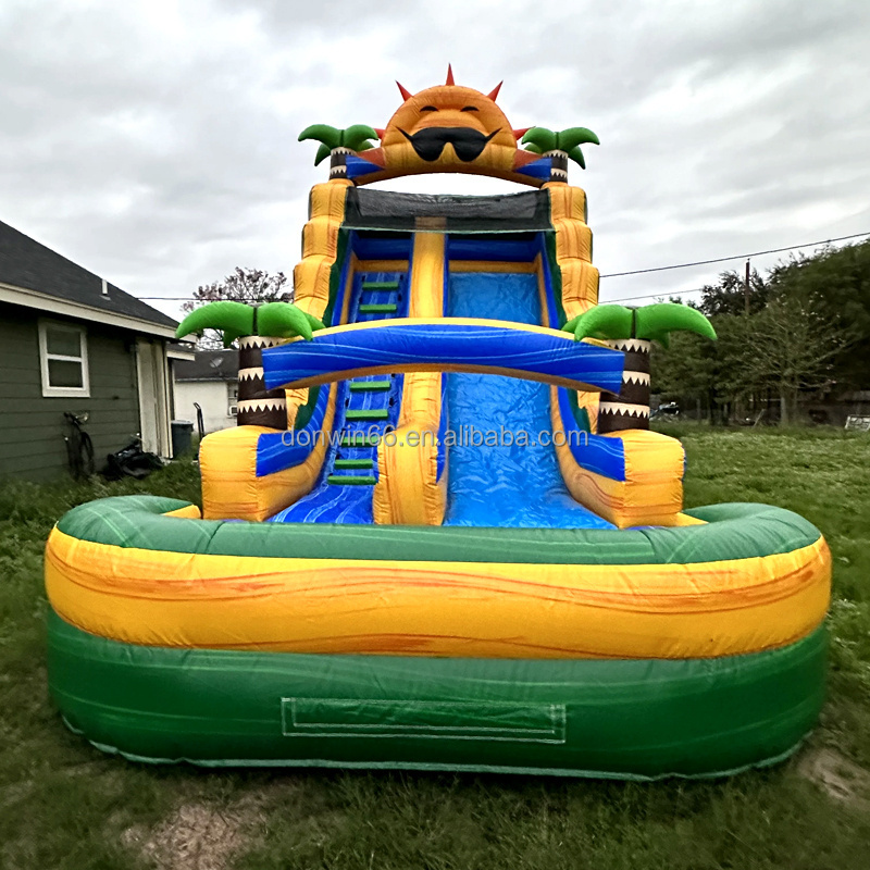 Popular commercial outdoor kids adults party jumping bouncy castle water slide toboggan