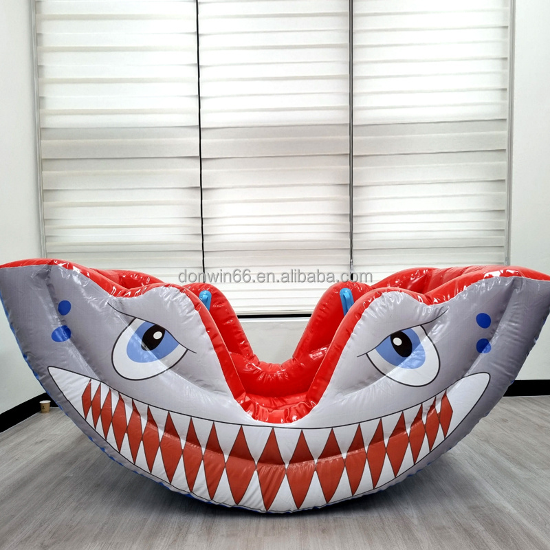 Cool New Design Trendy Play Fun Toy Inflatable Seesaw Couch Shark Tooth Figure For Kids and Adults Home Furnishing