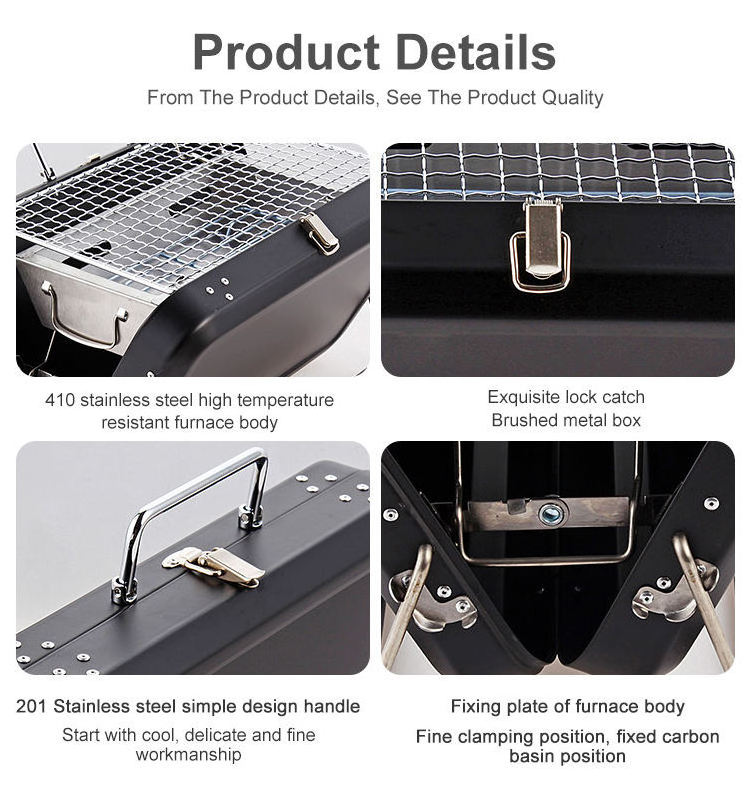 Hot Sale Custom Outdoor Camping Kebab Barbecue Portable Folding Stainless Steel Charcoal Bbq Grills