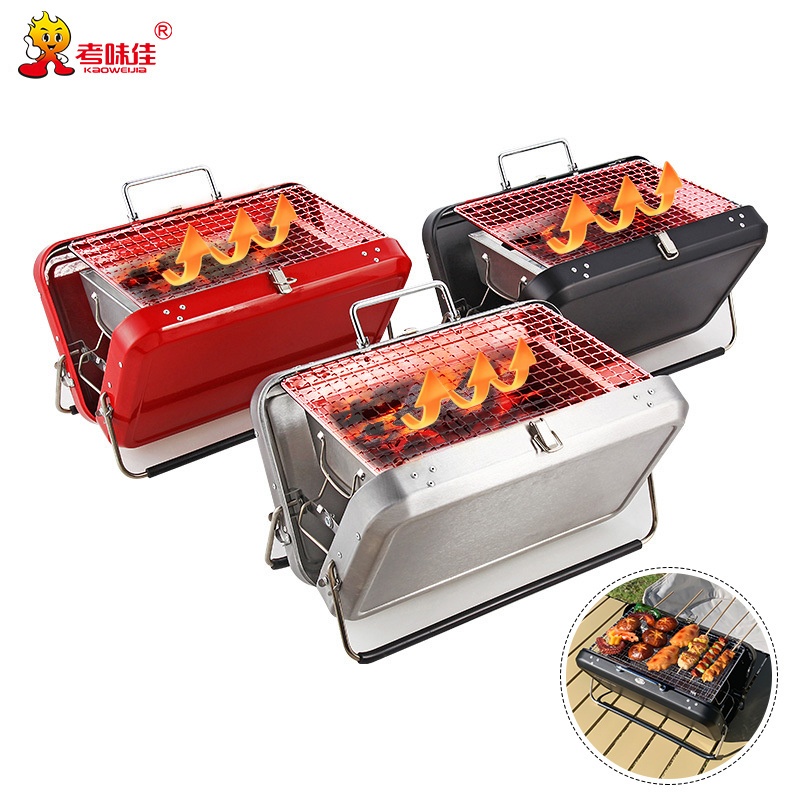 Hot Sale Custom Outdoor Camping Kebab Barbecue Portable Folding Stainless Steel Charcoal Bbq Grills