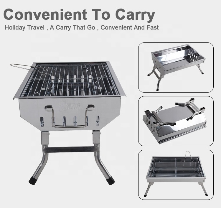 Charcoal Fire Pit Smoker Rotisserie BBQ Smokeless Foldable Grilling Portable Outdoor Folding Campfire Barbecue Grills