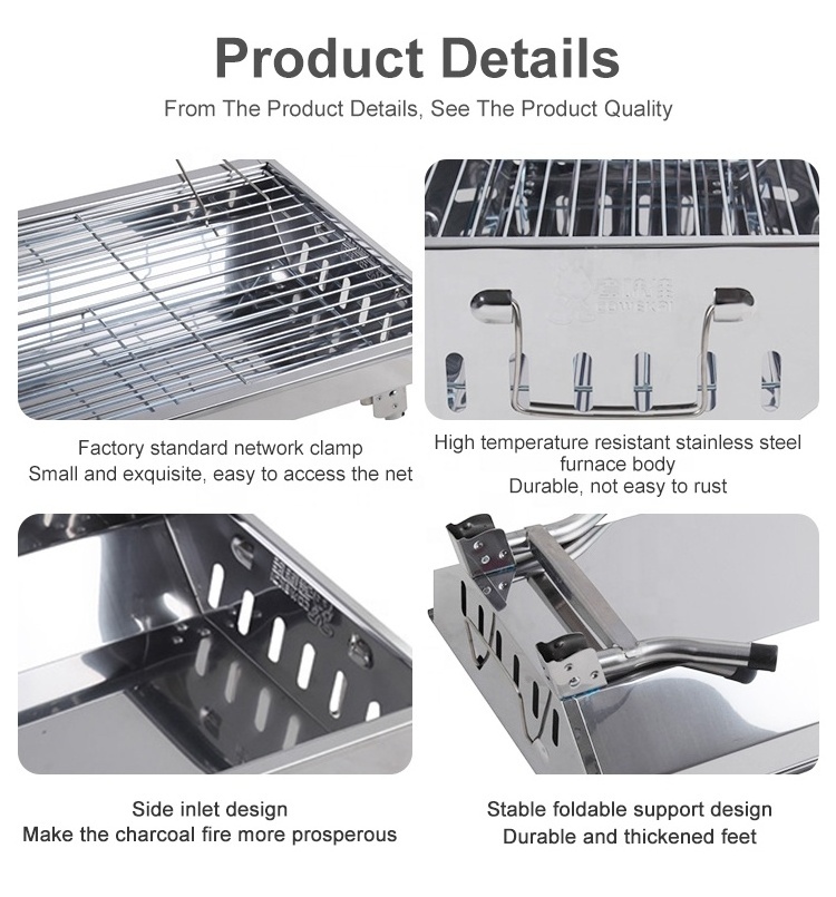 Wholesale Charcoal Barbeque Grills outdoor Camping Bbq Grillgrill Stainless Steel Roasting Pan For Outdoor