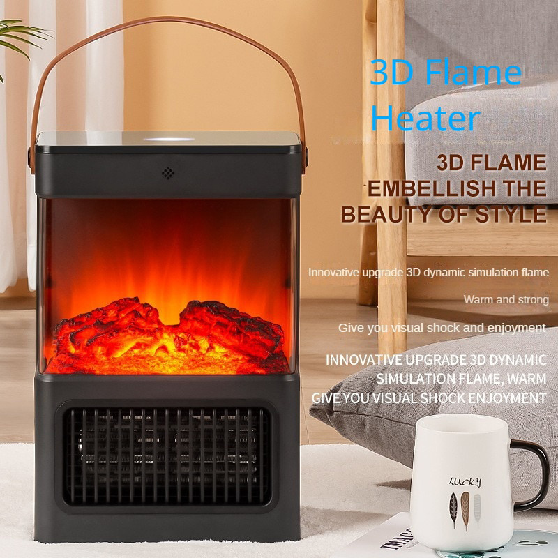 Fashion Portable High Power Vertical Space Air Hot PTC Ceramic Electric Fireplace Heater With 3D Simulated Flame Fireplace