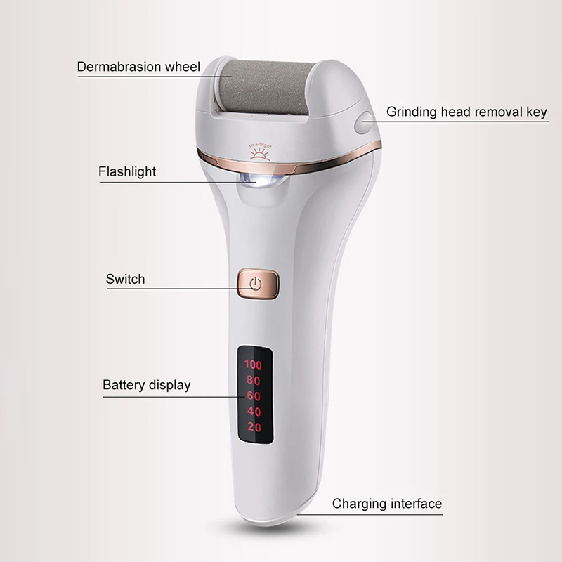 Dead Dry Skin Callus Remover Rechargeable Feet Pedicure Tool Electric Foot File Grinder