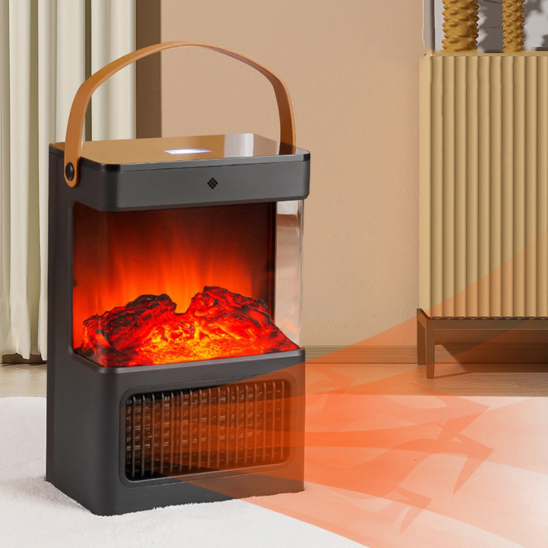 Fashion Portable High Power Vertical Space Air Hot PTC Ceramic Electric Fireplace Heater With 3D Simulated Flame Fireplace