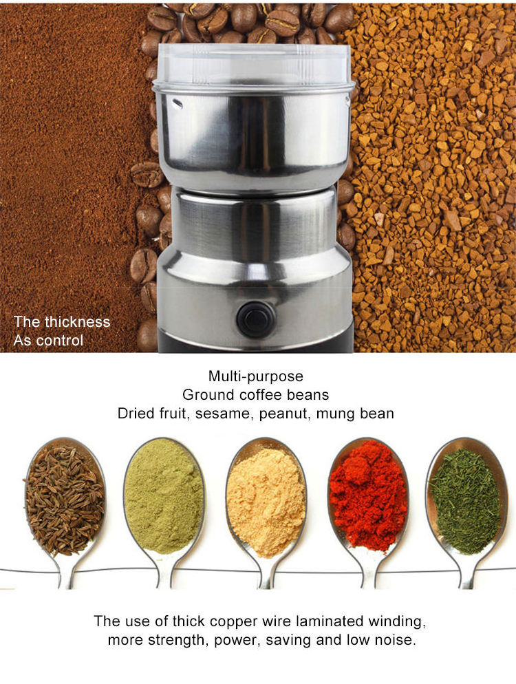 Powerful Grains Spices Portable Electric Grinder Cereals Coffee Bean Dry Food Grinder Mill Grinding Machine