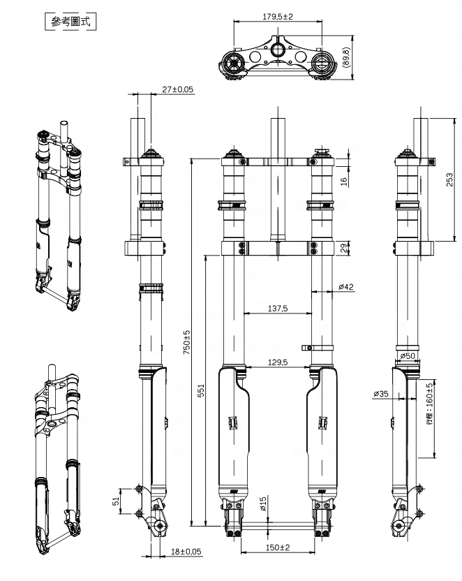 DNM USD-8FAT bike/electric fat bike double crown inverted front fork/Doodlebike